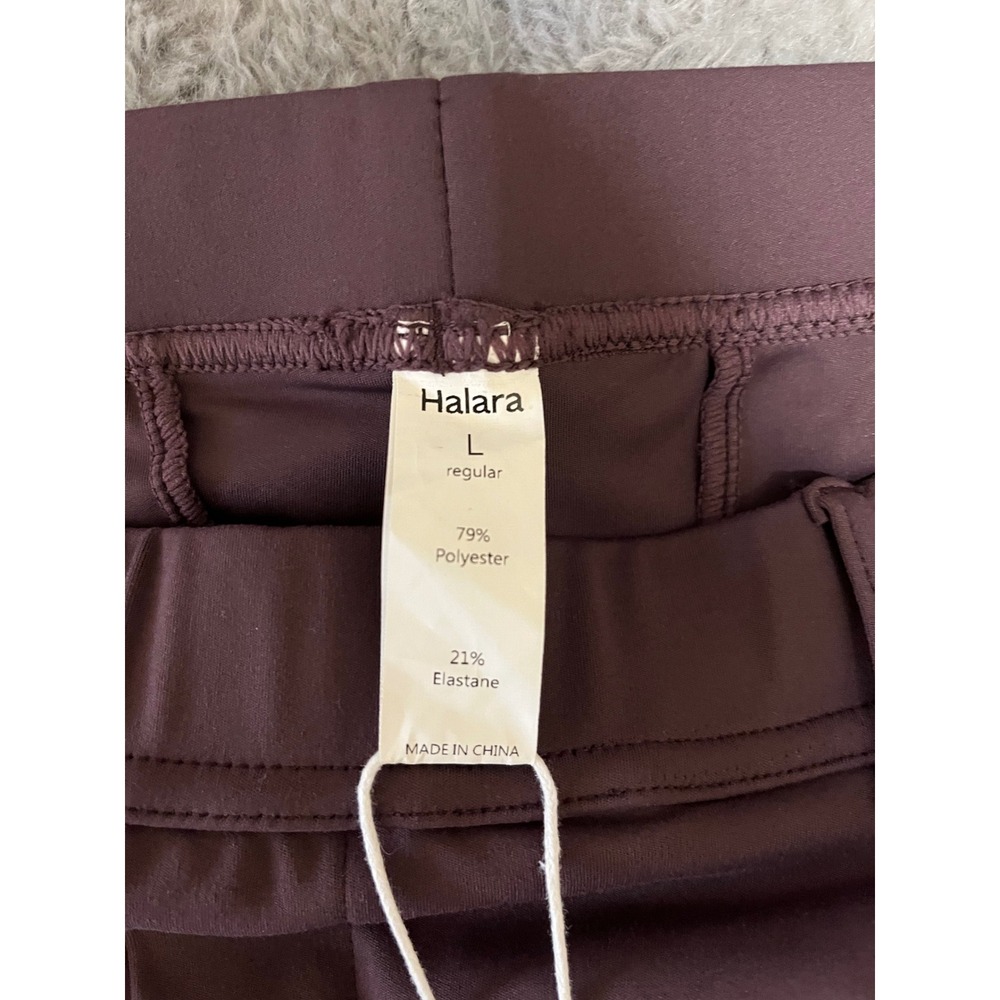 Halara High Waisted Wide Leg Dress Pants Plum Purple Size L Regular NWT - Picture 3 of 9